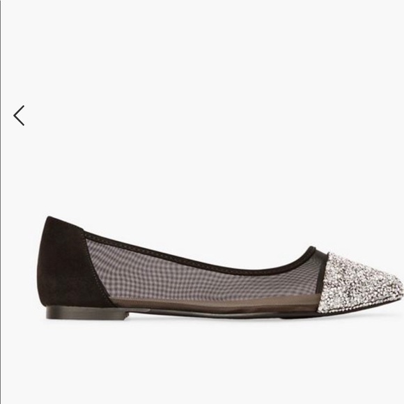 Beautiful mesh crystal flays black size 7.5 - Picture 10 of 12